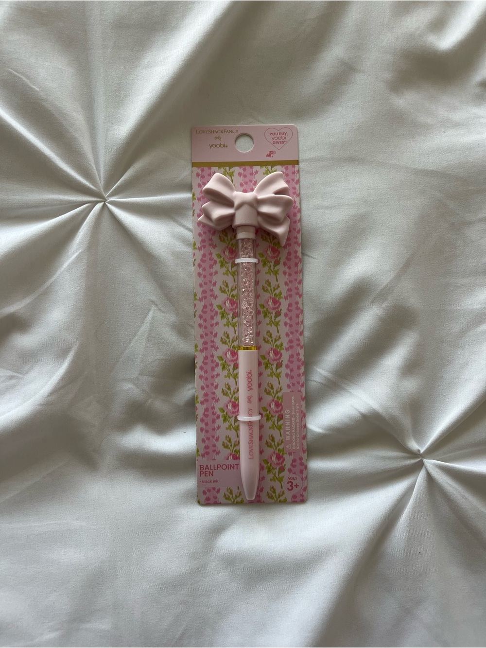 Love Shack Fancy x Target Yoobi Pink Bow Top Ballpoint Pen